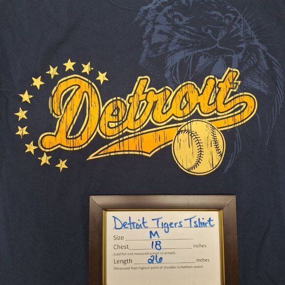 Gilman Detroit Tigers MLB Baseball Michigan Fan Blue Short Sleeve Mens Medium - Picture 5 of 5